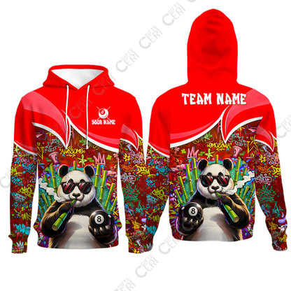 Customized 8 Ball Pool Hoodies, 8-Ball Panda Bamboo Billiards, Billiards Jerseys