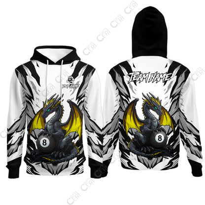 Customized Billiards Hoodies, Personalized Baby Dragon 8 Ball Jersey Gift For Billiard Players