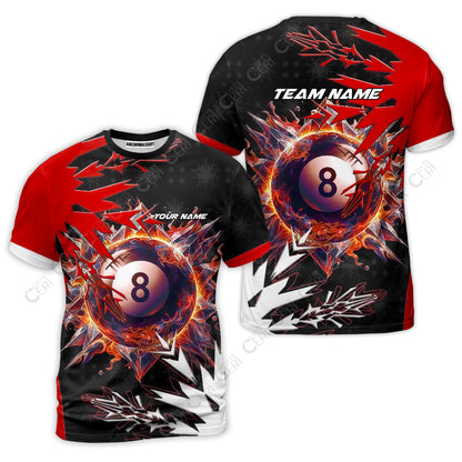 Customized Billiards T-Shirt, Personalized Frostfire 8 Ball Jersey Gift For Billiard Players