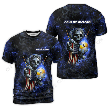 Customized Billiards T-Shirt, Personalized Ghost Break 9 Ball Jersey Gift For Billiard Players