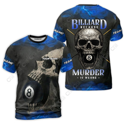Customized Billiards T-Shirt, Personalized Death Break 8 Ball Jersey Gift For Billiard Players