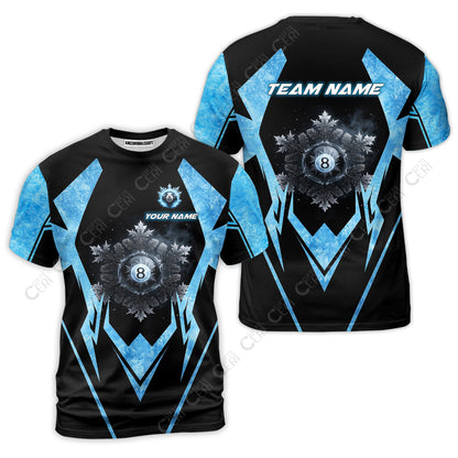 Customized Billiards T-Shirt, Personalized Ice Break 8 Ball Jersey Gift For Billiard Players
