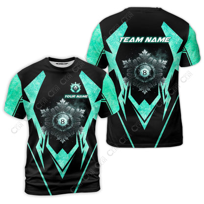 Customized Billiards T-Shirt, Personalized Ice Break 8 Ball Jersey Gift For Billiard Players