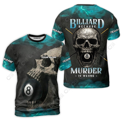 Customized Billiards T-Shirt, Personalized Death Break 8 Ball Jersey Gift For Billiard Players