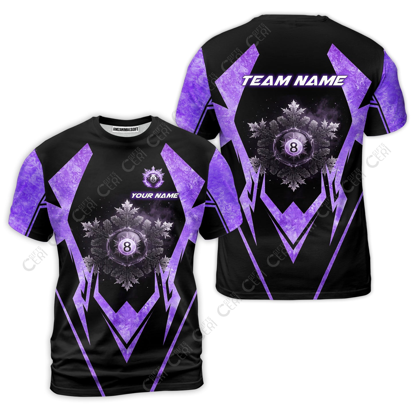 Customized Billiards T-Shirt, Personalized Ice Break 8 Ball Jersey Gift For Billiard Players