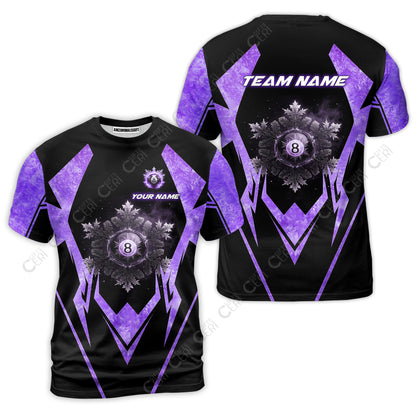 Customized Billiards T-Shirt, Personalized Ice Break 8 Ball Jersey Gift For Billiard Players