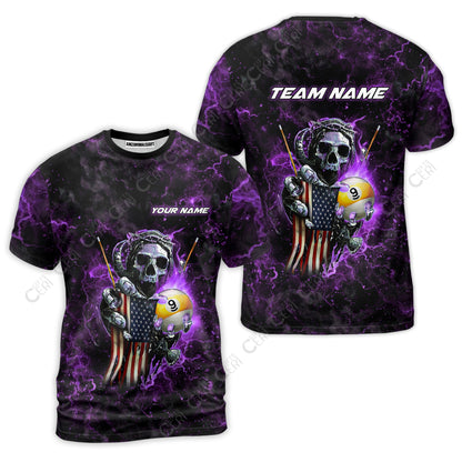 Customized Billiards T-Shirt, Personalized Ghost Break 9 Ball Jersey Gift For Billiard Players