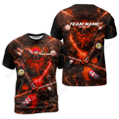Customized Billiards T-Shirt, Personalized Thunder Viking Billiards Jersey Gift For Billiard Players