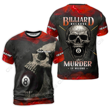 Customized Billiards T-Shirt, Personalized Death Break 8 Ball Jersey Gift For Billiard Players