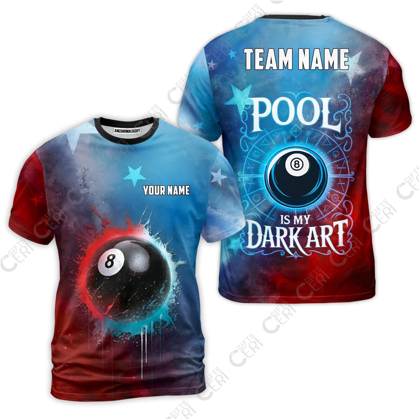 Customized 8 Ball Pool T-Shirt, Billiards 8-Ball Pool Is My Dark Art, Billiards Jerseys