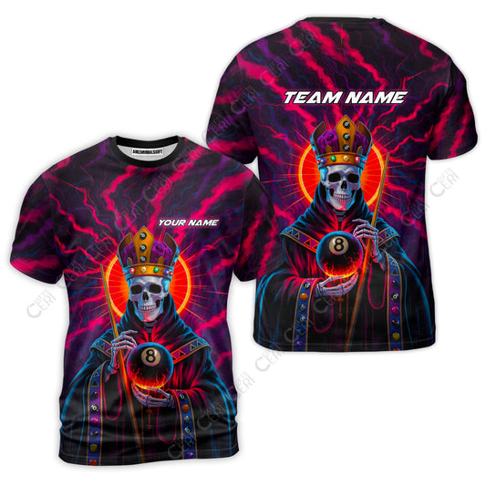 Customized 8 Ball Pool T-Shirt, Billiard 8-Ball Necromancer, Billiards Jerseys