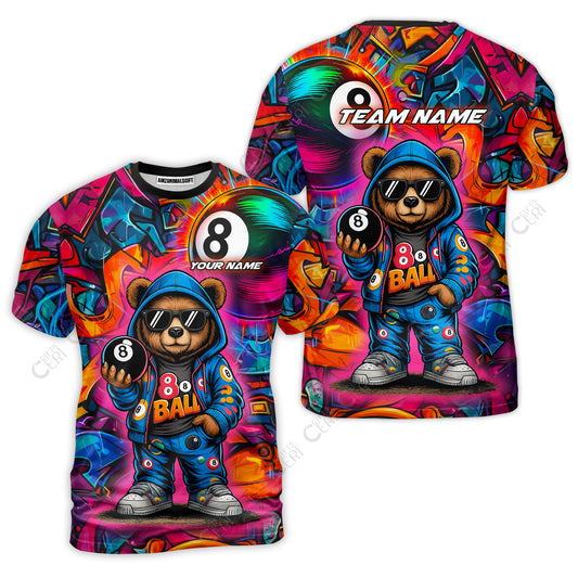 Customized 8 Ball Pool T-Shirt, Billiard 8-Ball Street Legend, Billiards Jerseys