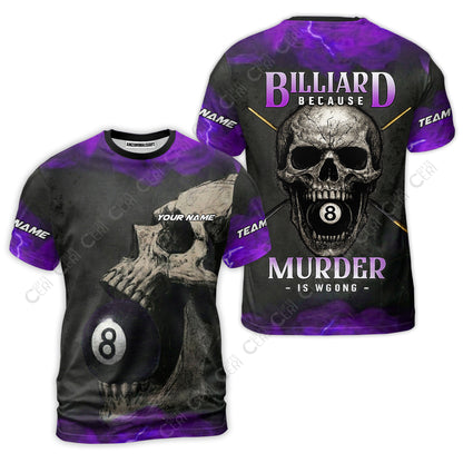 Customized Billiards T-Shirt, Personalized Death Break 8 Ball Jersey Gift For Billiard Players