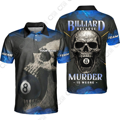 Customized Billiards Unisex Polo Shirt, Personalized Death Break 8 Ball Jersey Gift For Billiard Players