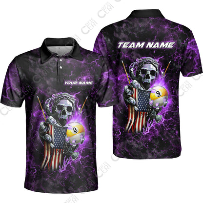Customized Billiards Unisex Polo Shirt, Personalized Ghost Break 9 Ball Jersey Gift For Billiard Players
