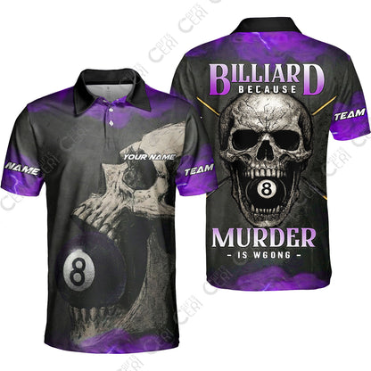 Customized Billiards Unisex Polo Shirt, Personalized Death Break 8 Ball Jersey Gift For Billiard Players