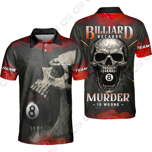 Customized Billiards Unisex Polo Shirt, Personalized Death Break 8 Ball Jersey Gift For Billiard Players