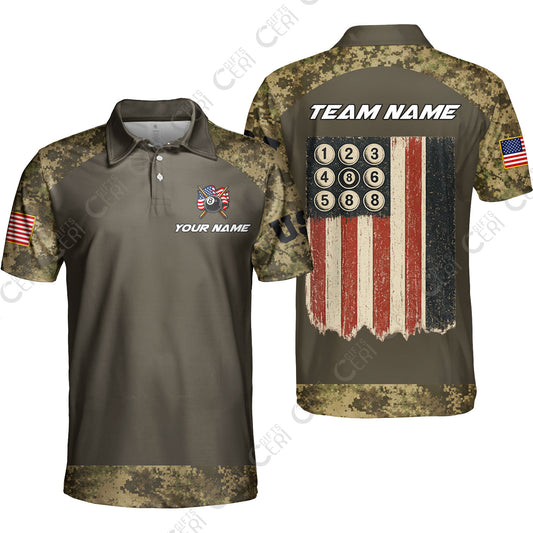 Customized 8 Ball Pool Unisex Polo Shirt, Billiard 8-Ball American Pool Warrior, Billiards Jerseys