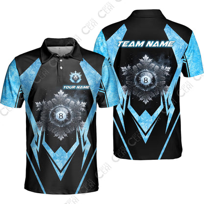 Customized Billiards Unisex Polo Shirt, Personalized Ice Break 8 Ball Jersey Gift For Billiard Players