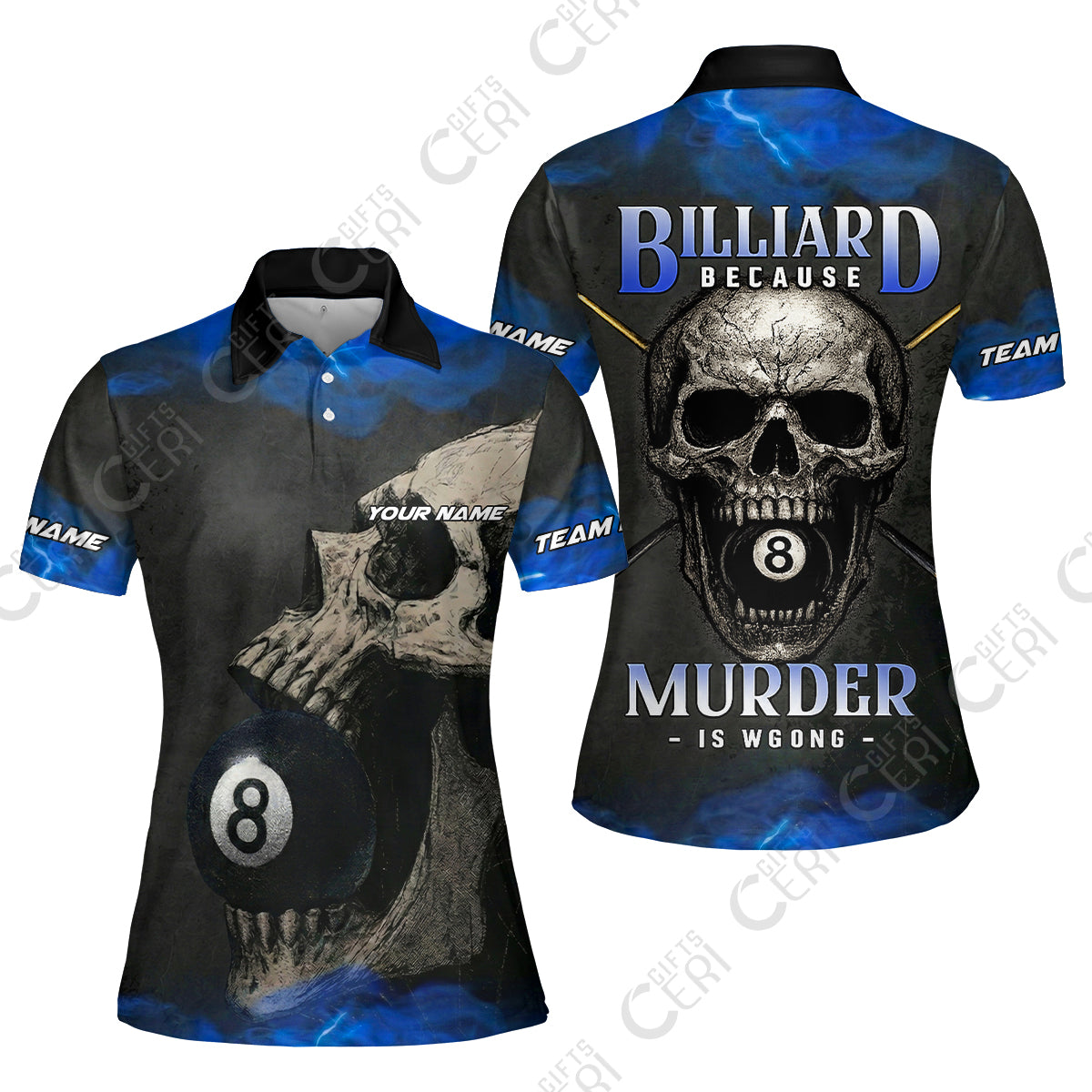 Customized Billiards Women Polo Shirt, Personalized Death Break 8 Ball Jersey Gift For Billiard Players