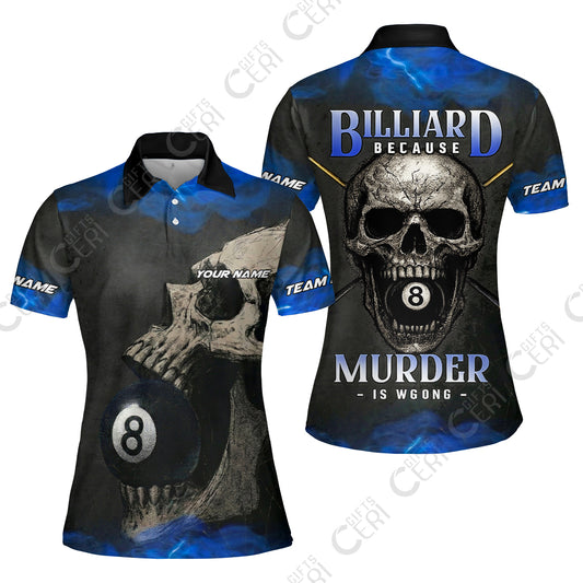 Customized Billiards Women Polo Shirt, Personalized Death Break 8 Ball Jersey Gift For Billiard Players