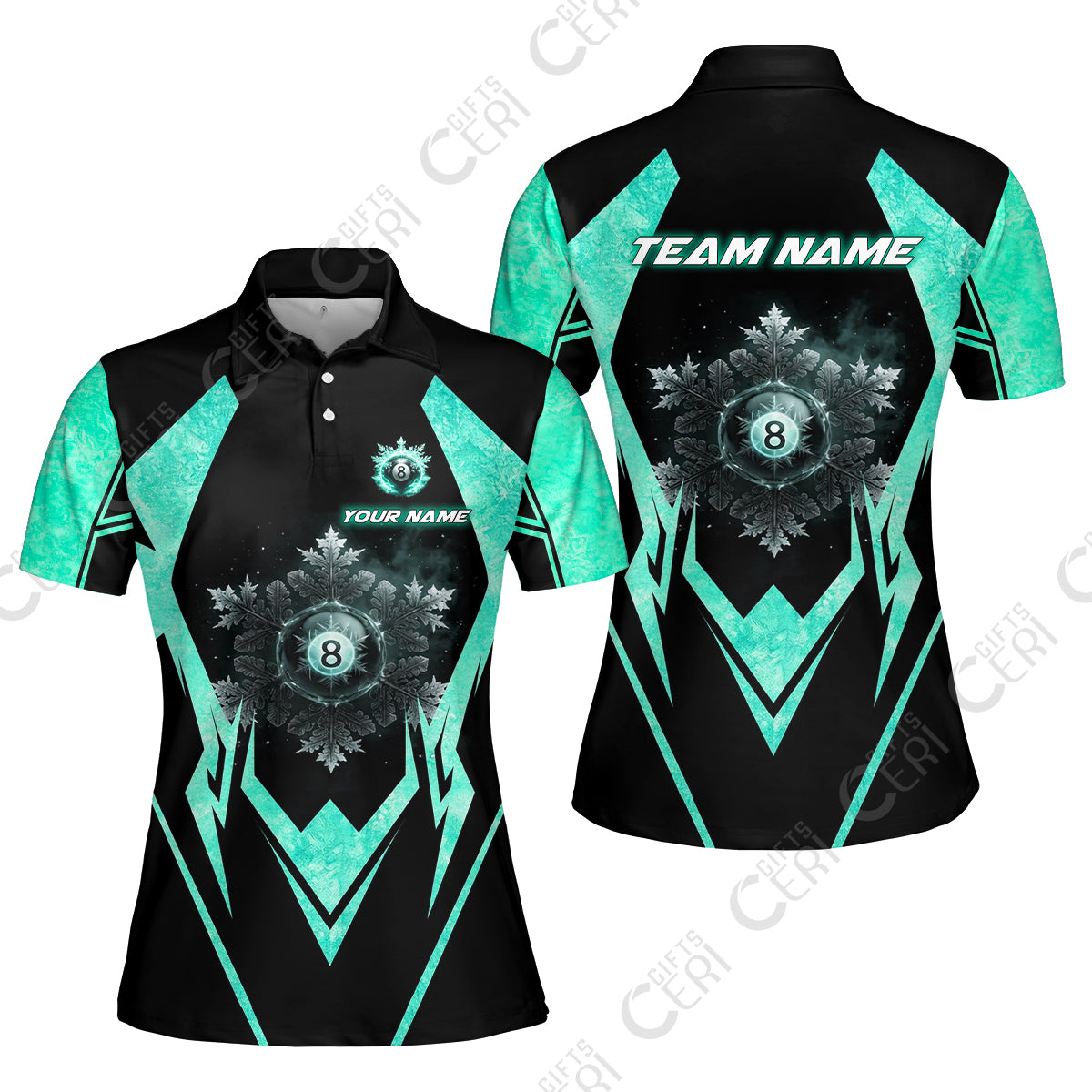 Customized Billiards Women Polo Shirt, Personalized Ice Break 8 Ball Jersey Gift For Billiard Players