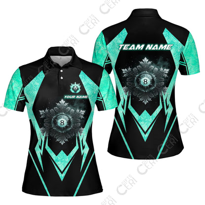 Customized Billiards Women Polo Shirt, Personalized Ice Break 8 Ball Jersey Gift For Billiard Players