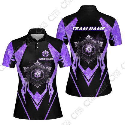 Customized Billiards Women Polo Shirt, Personalized Ice Break 8 Ball Jersey Gift For Billiard Players