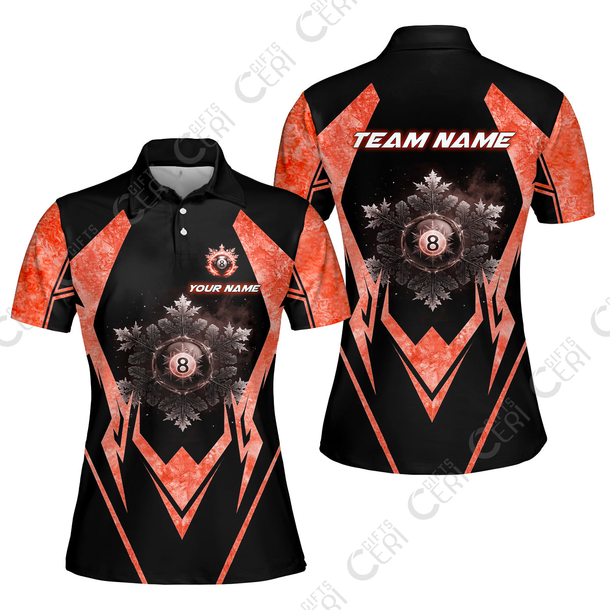 Customized Billiards Women Polo Shirt, Personalized Ice Break 8 Ball Jersey Gift For Billiard Players