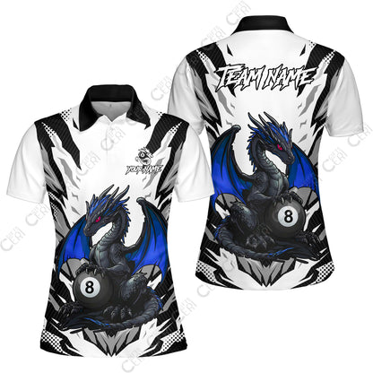 Customized Billiards Women Polo Shirt, Personalized Baby Dragon 8 Ball Jersey Gift For Billiard Players