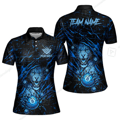 Customized Billiards Women Polo Shirt, Panther Hold 8-Ball Billiards Jersey Gift For Billiard Players
