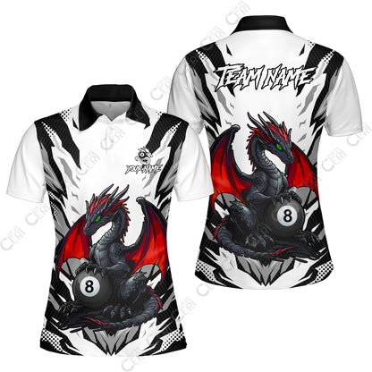 Customized Billiards Women Polo Shirt, Personalized Baby Dragon 8 Ball Jersey Gift For Billiard Players
