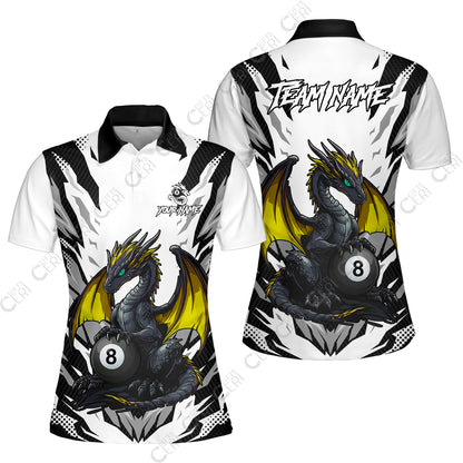 Customized Billiards Women Polo Shirt, Personalized Baby Dragon 8 Ball Jersey Gift For Billiard Players