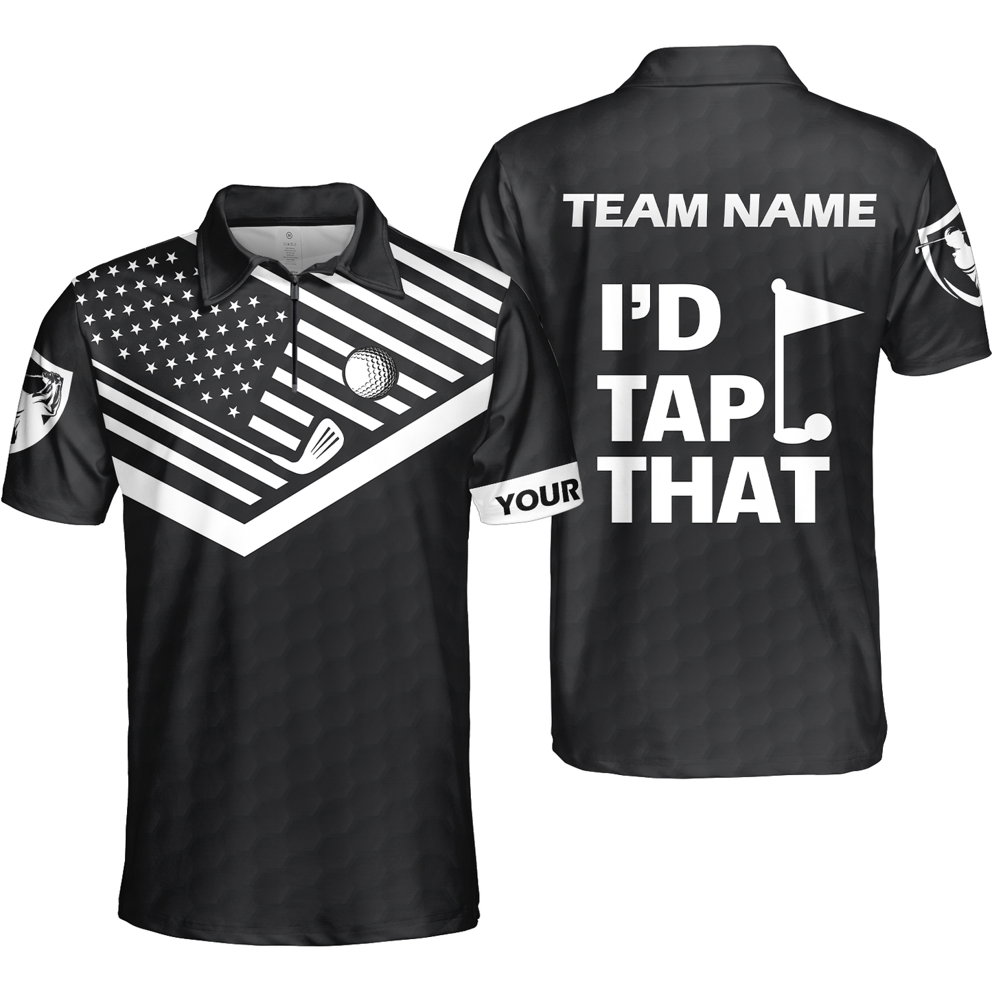 Personalized Golf American Flag Golf Unisex Polo Shirt, I'd Tap That Golf Custom Shirt For Men, Gift Idea For Male Players, Gift For Golfers