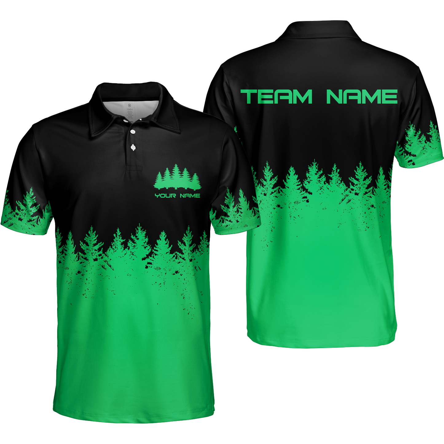 Stupid Tree Funny Definition Unisex Polo Shirt, Black And Green Pine Forest Polo Shirt For Men - Perfect Gift For Men, Golfers