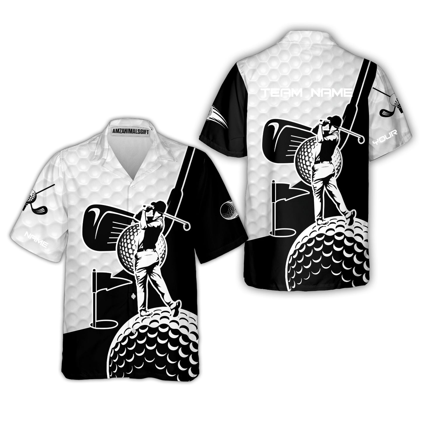 Golf Custom Name Hawaiian Shirt - Golf Clubs Golf Ball Apparel - Personalized Gift For Golf Lover, Team, Golfer