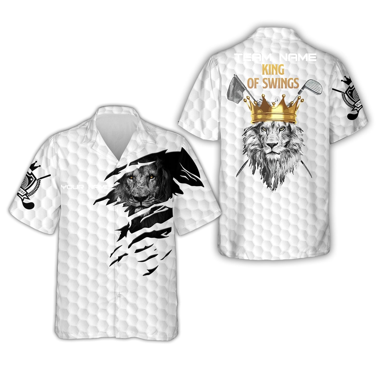 Personalized King Of Swings Lion Golf Hawaiian Shirt, I'd Tap That Golf Custom Shirt For Golf Players, Gift For Golfers