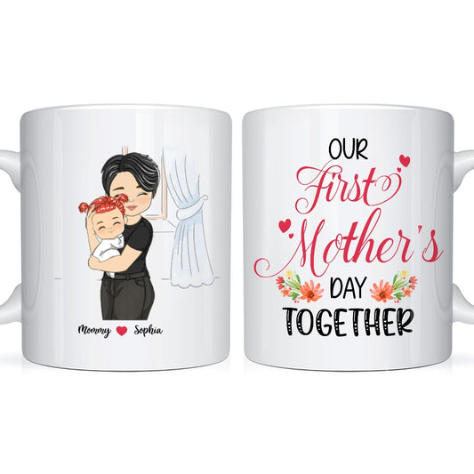 Personalized First Mother's Day Together Coffee Mug Gift For Mom, Grandma, Nana - HN28