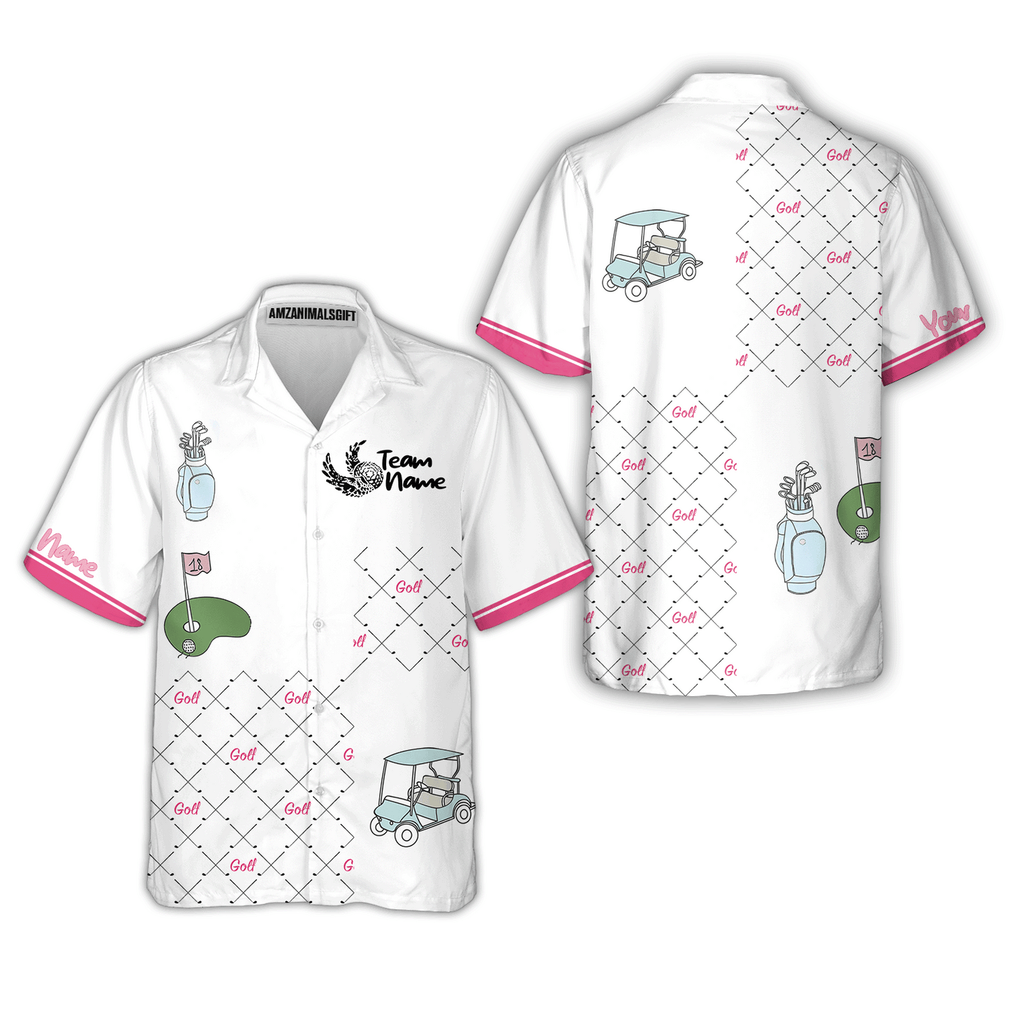 Ready For A Golf Day Golf Short Sleeve Women Polo Shirt, White And Pink Golf Shirt For Ladies - Gift For Golfer