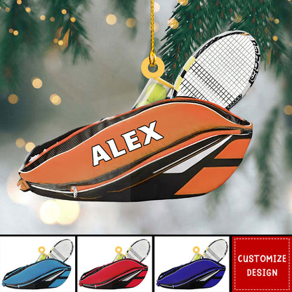 Personalized Tennis Backpacks Flat Acrylic Ornament, Meaningful Ornament Gifts For Tennis Player, Tennis Lovers