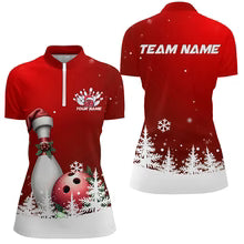 Snowflake Custom Christmas Bowling Team Polo Shirt, Christmas Bowling uniforms - Bowling Shirts Personalized Name And Team Name