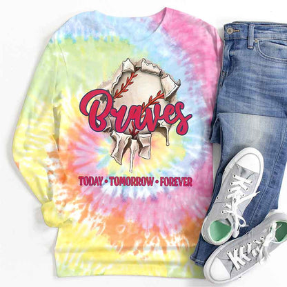 Spiral Atlanta Baseball Tie Dye T shirts - Tie-Dye Tee, Spiral Apparel For Braves Baseball Fans