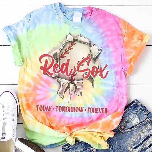 Spiral Boston Baseball Tie Dye T shirts - Tie-Dye Tee, Spiral Apparel For Red Sox Baseball Fans