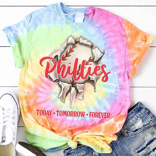 Spiral Philadelphia Baseball Tie Dye T shirts - Tie-Dye Tee, Spiral Apparel For Phillies Baseball Fans