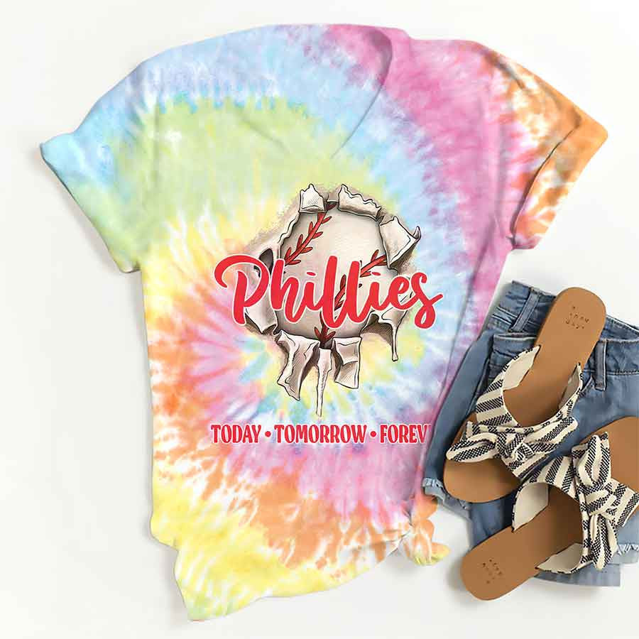 Spiral Philadelphia Baseball Tie Dye T shirts - Tie-Dye Tee, Spiral Apparel For Phillies Baseball Fans