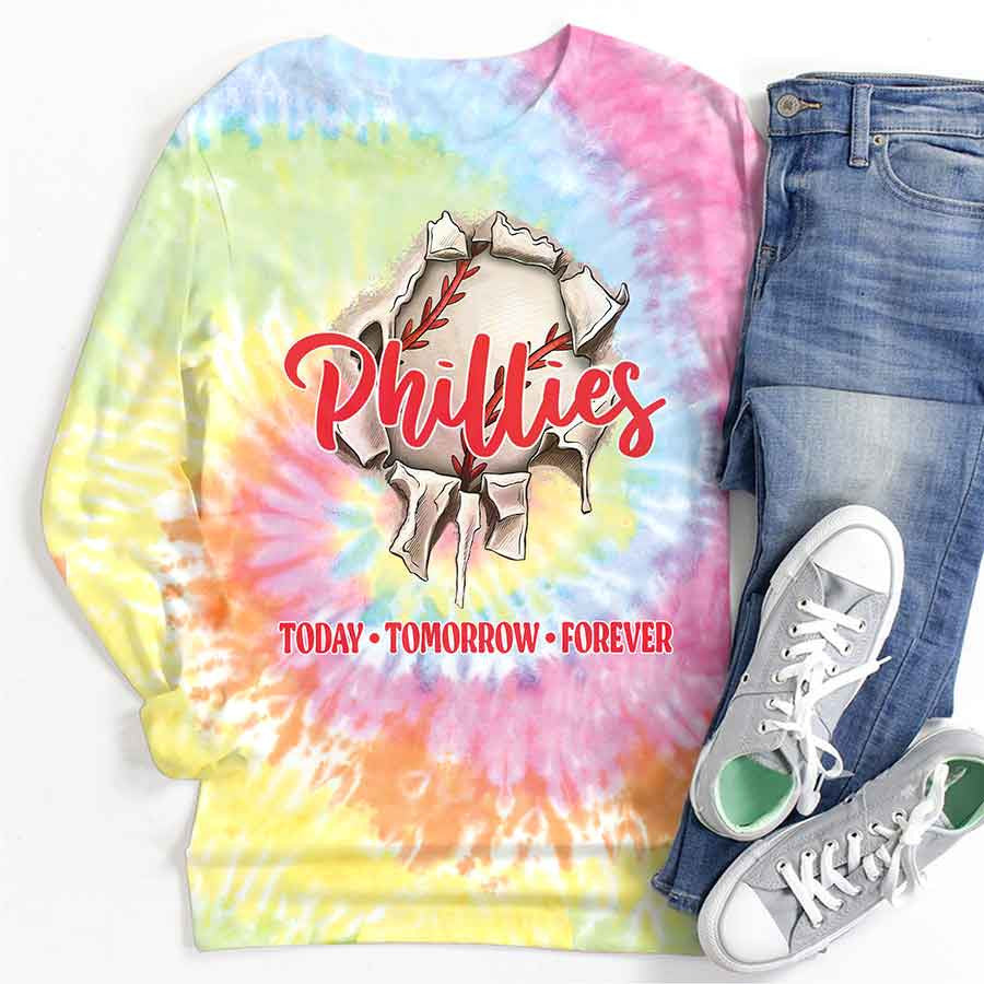 Spiral Philadelphia Baseball Tie Dye T shirts - Tie-Dye Tee, Spiral Apparel For Phillies Baseball Fans