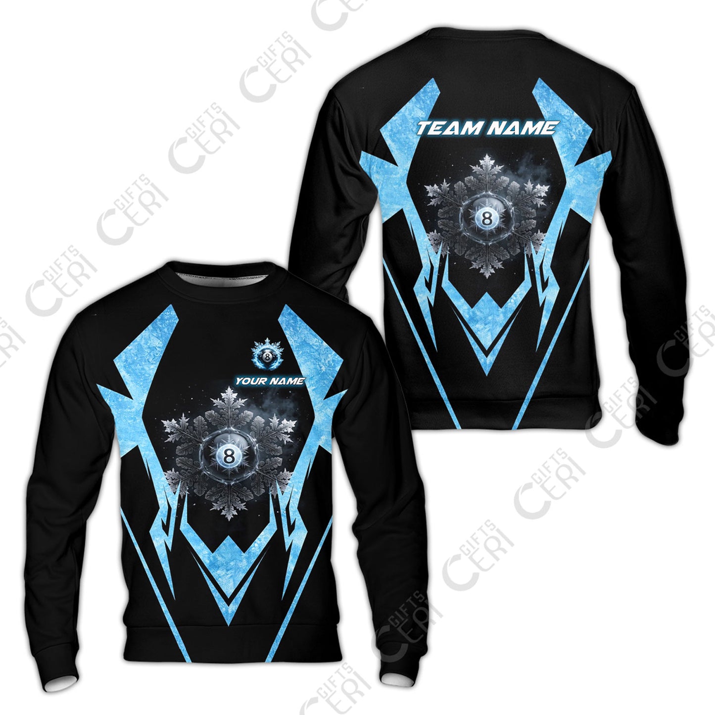 Customized Billiards Sweatshirt, Personalized Ice Break 8 Ball Jersey Gift For Billiard Players