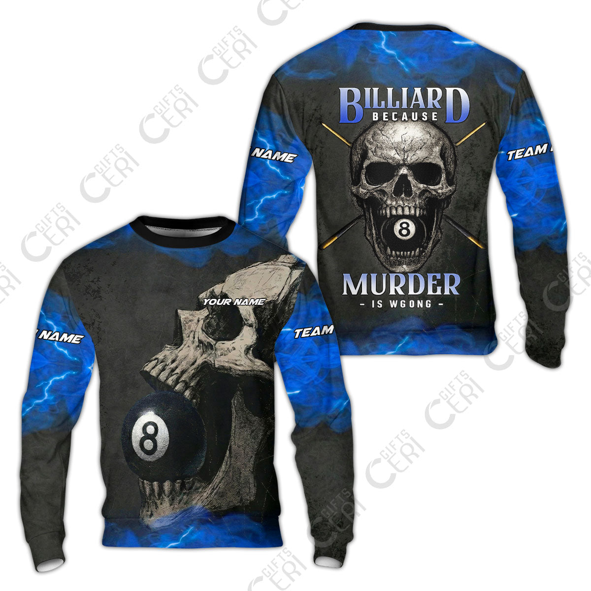 Customized Billiards Sweatshirt, Personalized Death Break 8 Ball Jersey Gift For Billiard Players