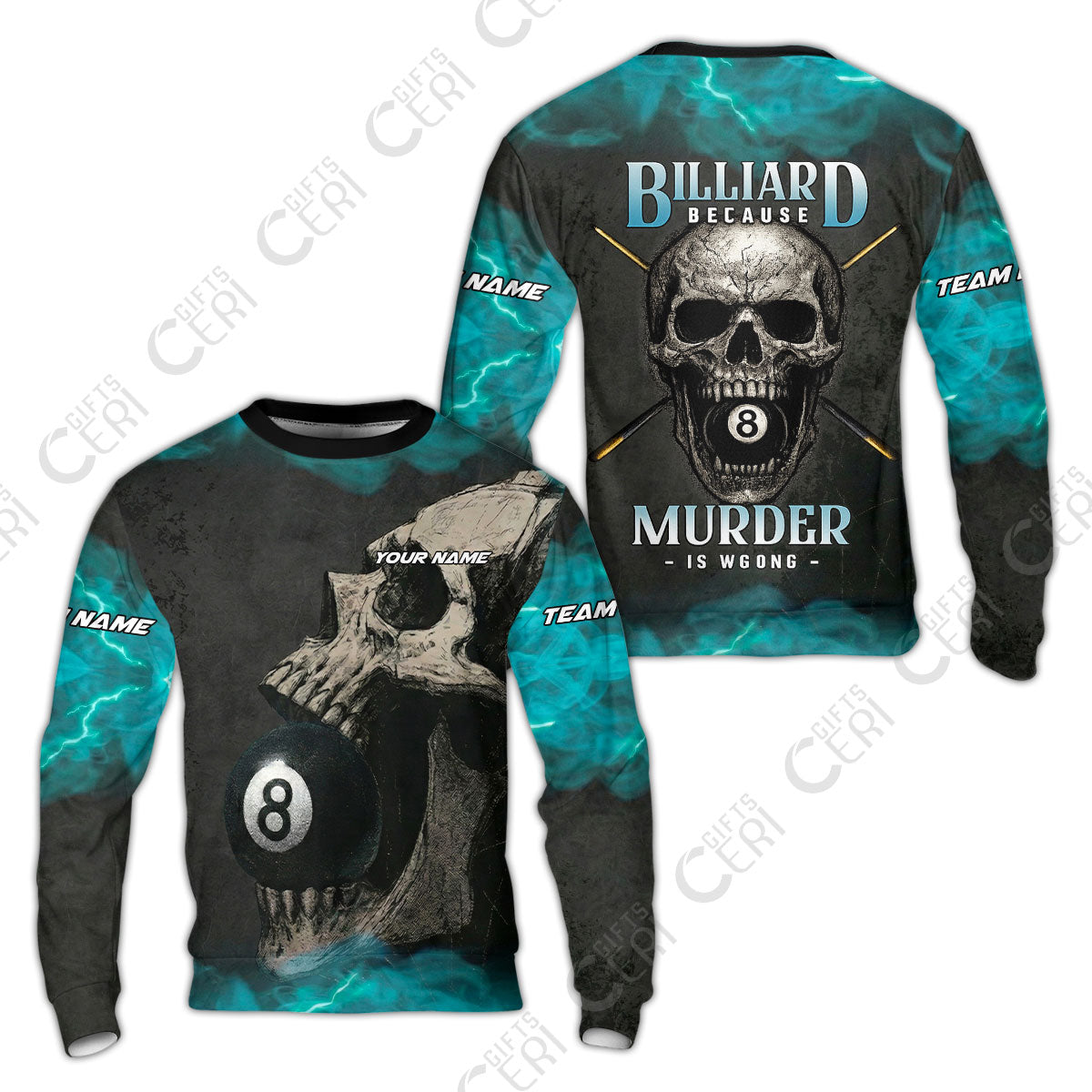 Customized Billiards Sweatshirt, Personalized Death Break 8 Ball Jersey Gift For Billiard Players