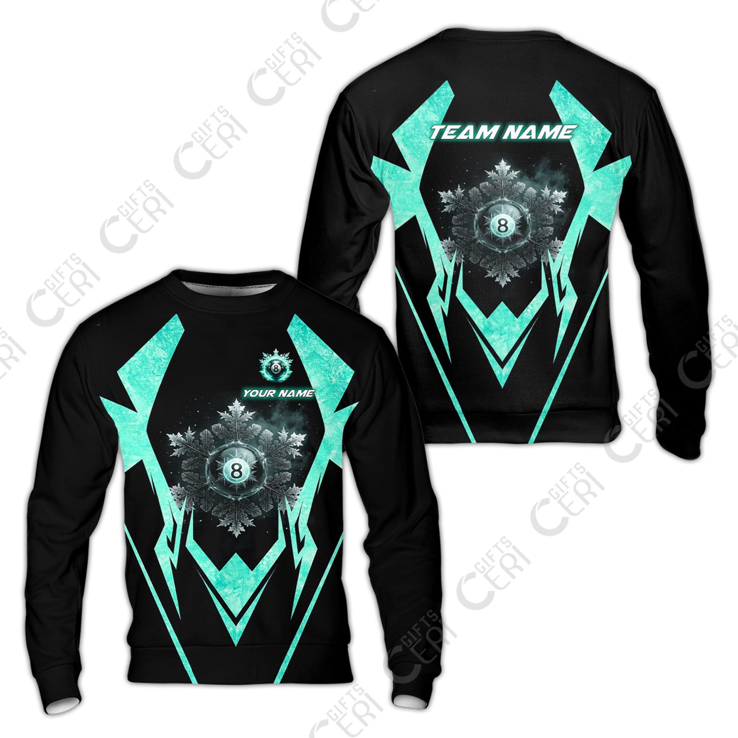 Customized Billiards Sweatshirt, Personalized Ice Break 8 Ball Jersey Gift For Billiard Players